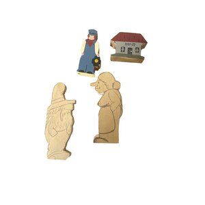 Vintage Primitive Wood Hand Carved Folk Art Ben Cooper Woodworking Duck 13 Piece